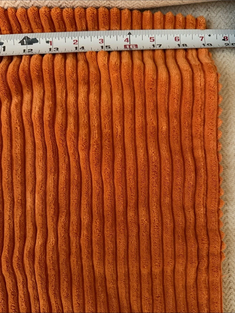 Plush Corduroy Accent Pillow Cover in Burnt Orange, 18” Home Accents